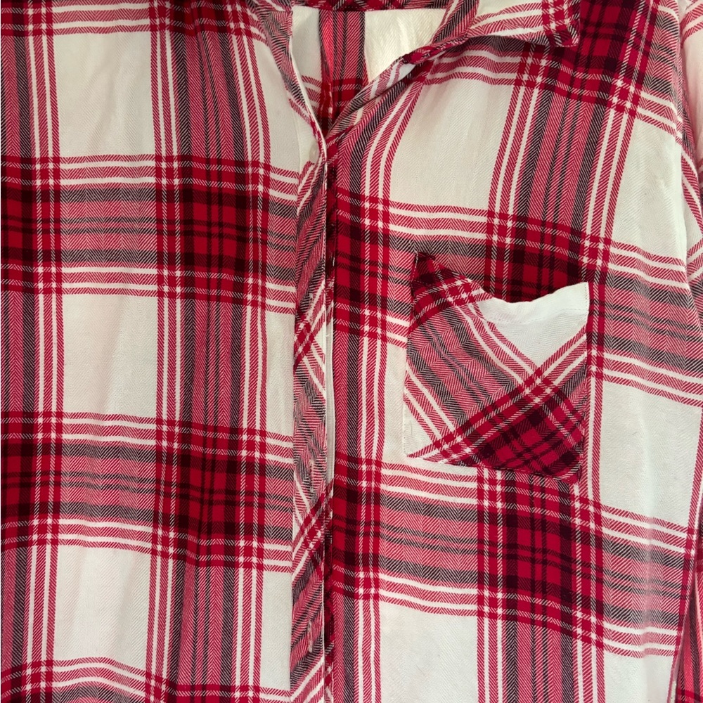 Rails Hunter Button Down in Raspberry & White - Picture 3 of 6